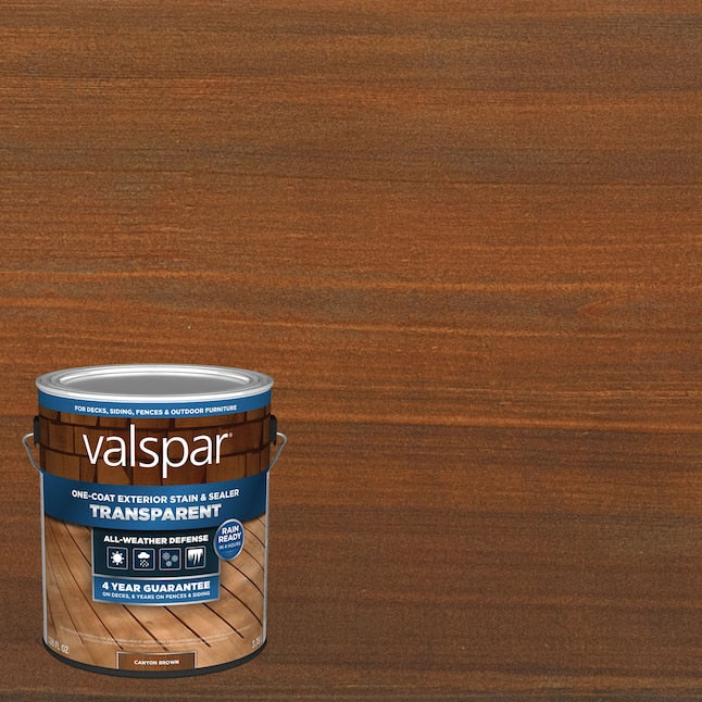 Valspar®  Pre-tinted Canyon Brown Transparent Exterior Wood Stain and Sealer (1-Gallon)