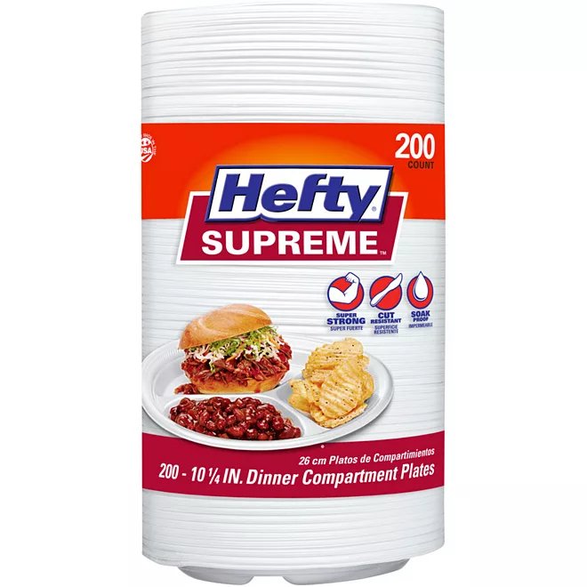 Hefty Supreme Foam Disposable Lunch Plates, 8 7/8" (250 ct.)