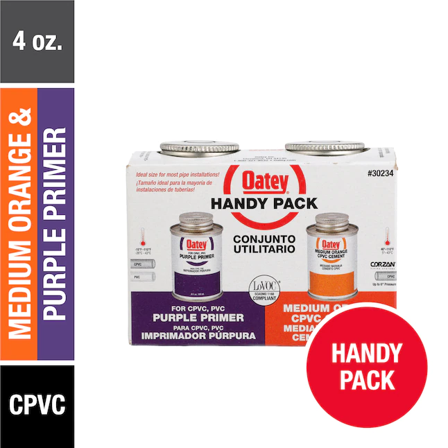 Oatey Handy Pack 4-fl oz Purple and Orange CPVC Cement and Primer