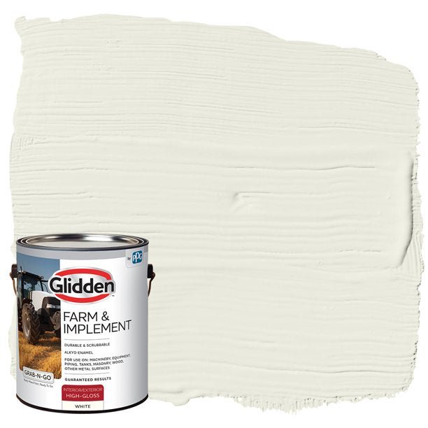 Glidden® Farm &amp; Implement Interior/Exterior Grab-N-Go® Esmalte alquídico (blanco, 1 cuarto)