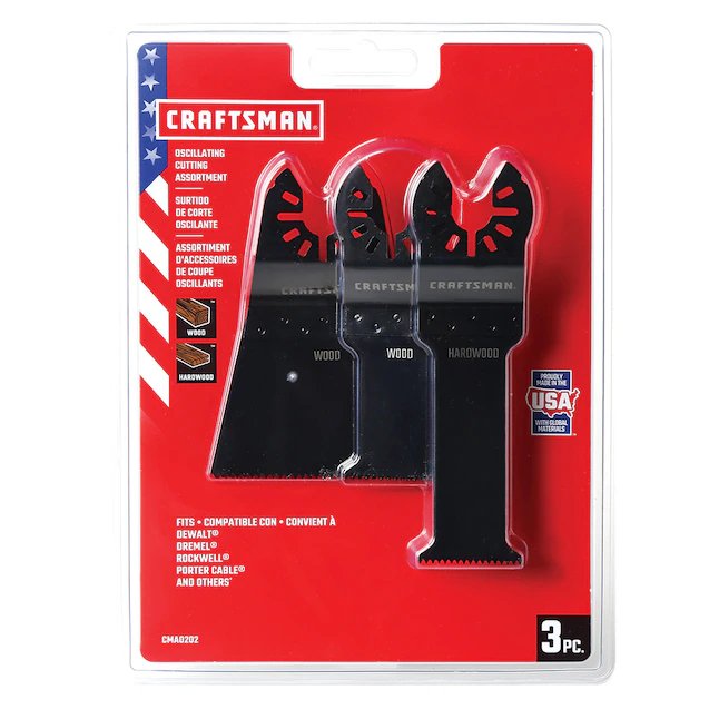 CRAFTSMAN 3er-Pack oszillierende Werkzeugklingen aus Kohlenstoffstahl