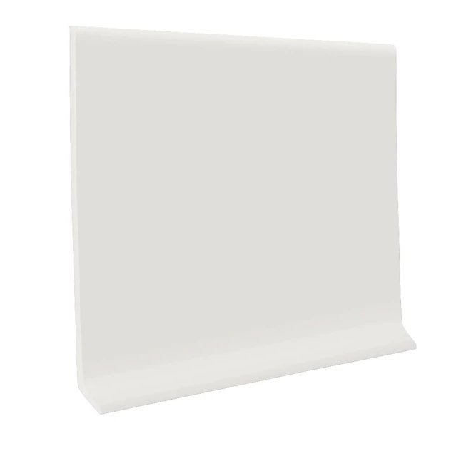 Flexco Self-Stick True White 0.08 pulgadas T x 4 pulgadas W x 240 pulgadas L Base de vinilo para piso y pared