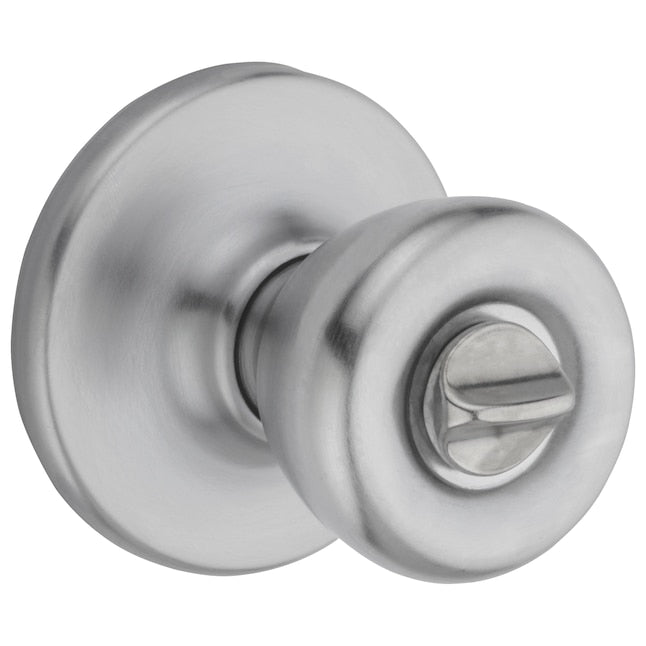 Kwikset Security Tylo Satin Chrome Bed/Bath Privacy Door Knob