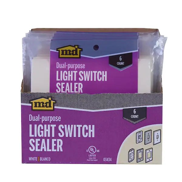 M-D White Light Switch Sealers for Standard & Rocker Switches