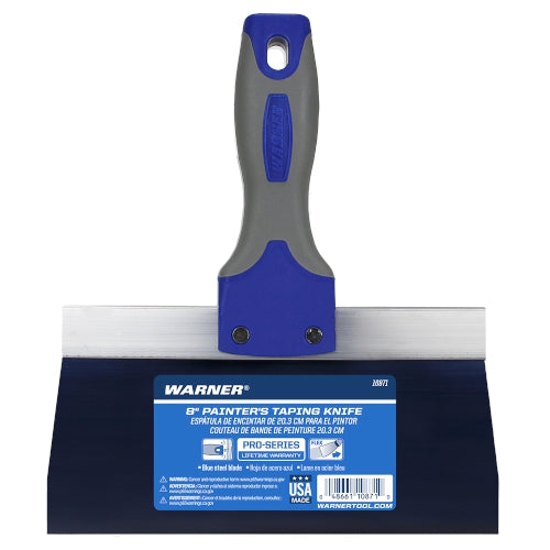 Cuchillo para encintado de paneles de yeso Warner ProGrip de acero azul de 8 pulgadas