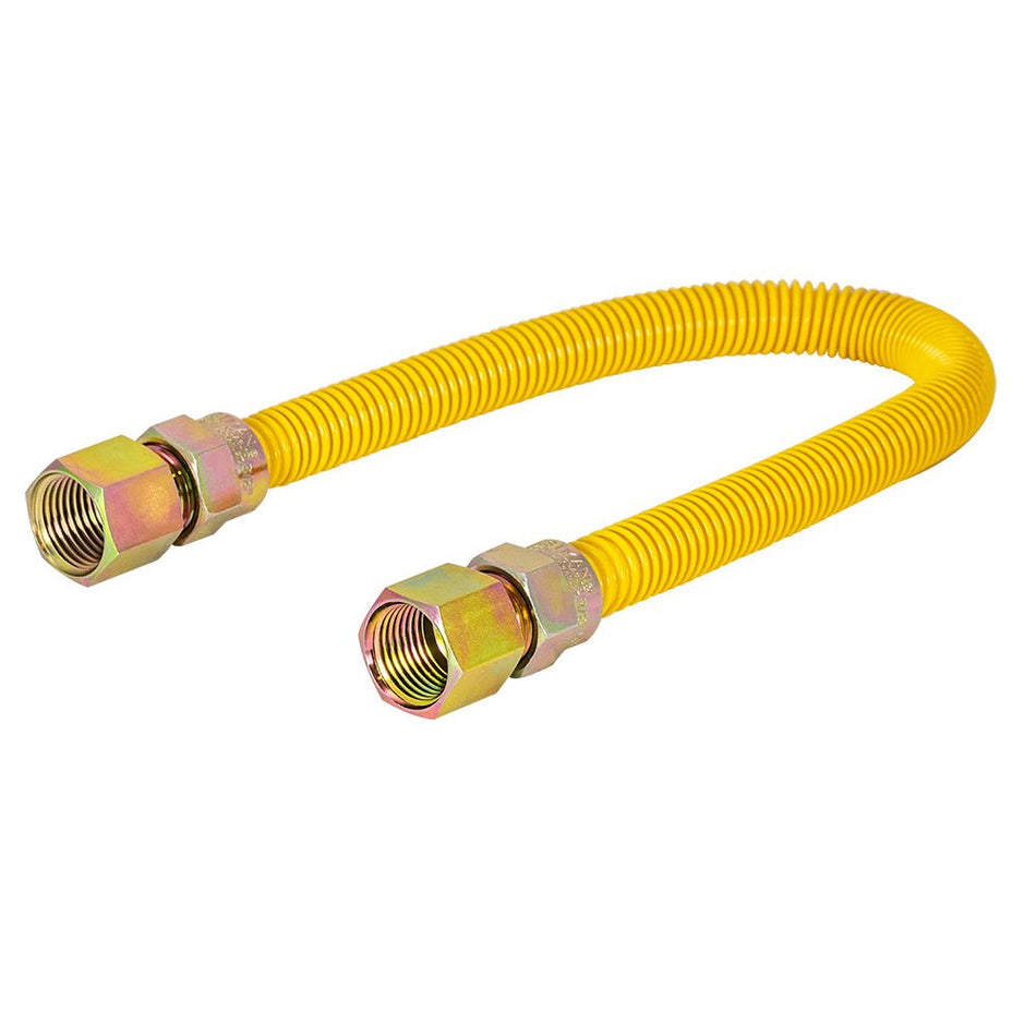 Conector de gas de acero inoxidable recubierto de epoxi amarillo Eastman de 1/2 ″ OD (36 "de longitud)