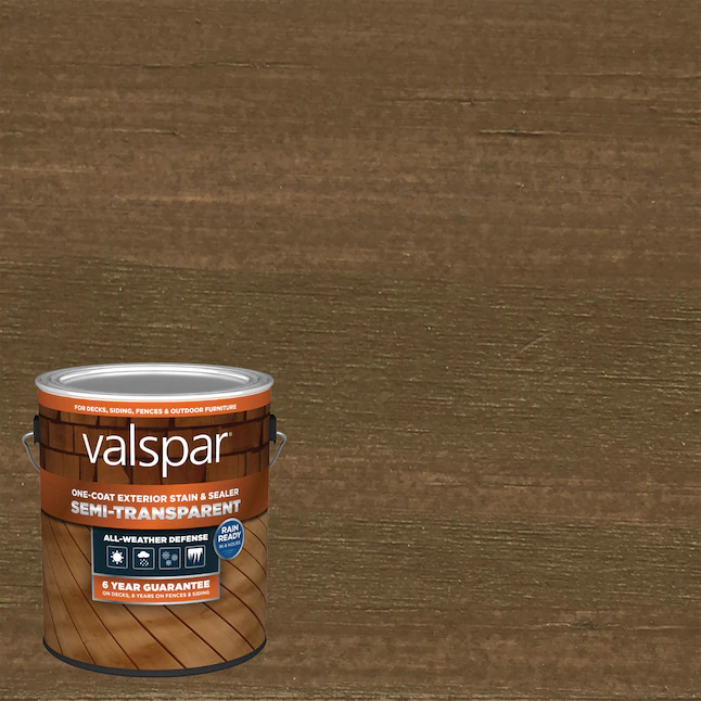 Sellador y tinte para madera exterior semitransparente marrón picante Valspar® (1 galón)