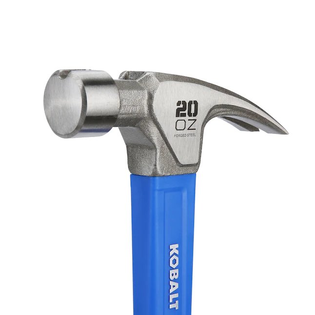 Kobalt 20-oz Smooth Face Steel Head Fiberglass Claw Hammer