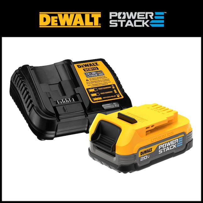 DeWalt POWERSTACK 20 Volt 1,7 Amperestunde; Lithium-Ionen-Akkuladegerät für Elektrowerkzeuge (Ladegerät im Lieferumfang enthalten)