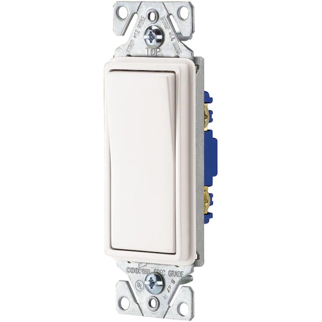 15-Amp Single-Pole Rocker Light Switch - White