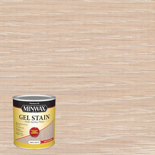 Minwax Gel Stain a base de aceite Simply White Semi-Transparent Interior Stain (1 cuarto de galón)