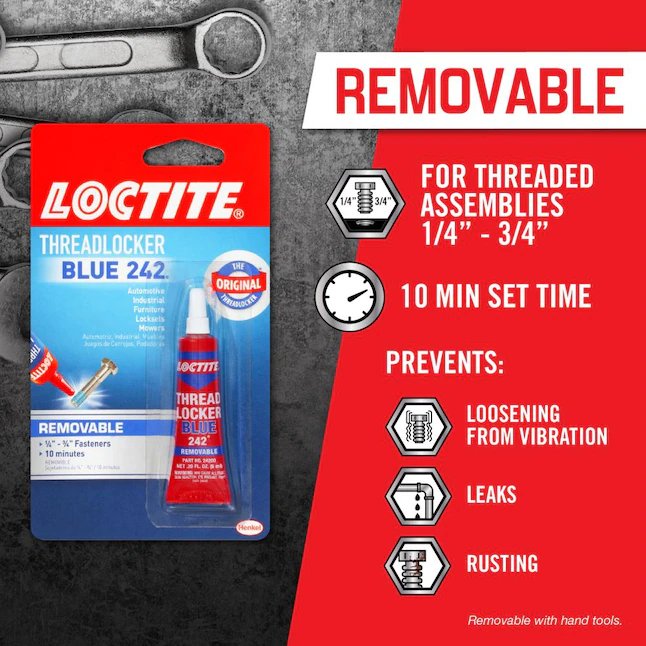 LOCTITE Threadlocker Blue 242 0.2-fl oz Automotive and Equipment Specialty Adhesive