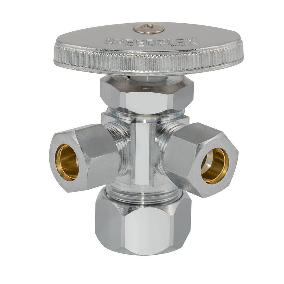 Eastman 3-Way Shut-Off Valve 5/8 in. Comp x 3/8 in. Comp x 3/8 in. Comp