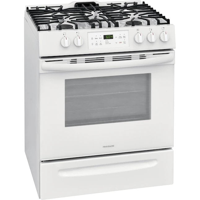 Frigidaire  30" 5-Burners 5-cu ft Self-cleaning Slide-in Gas Range (White)