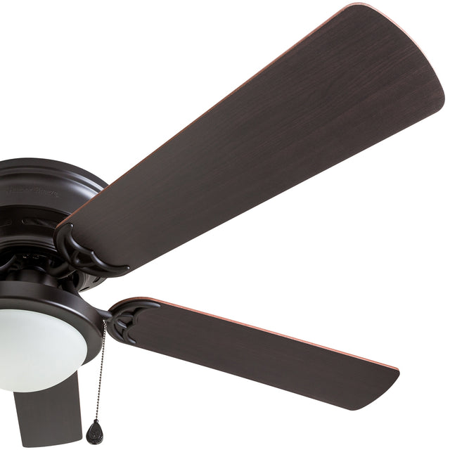 Harbor Breeze Armitage 52-in Bronze LED Indoor Flush Mount Ceiling Fan with Light (5-Blade)