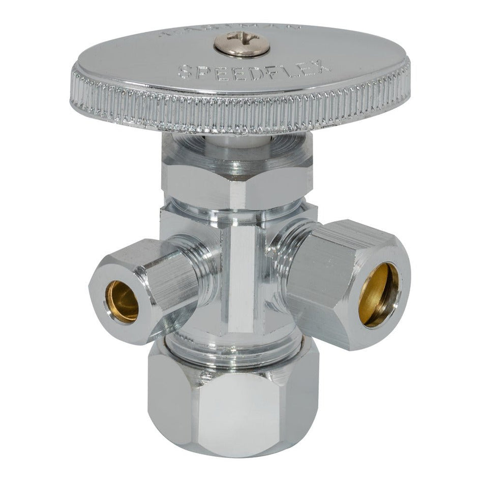 Eastman 3-Way Shut-Off Valve – 5/8 in. Comp x 3/8 in. Comp x 1/4 in. Comp