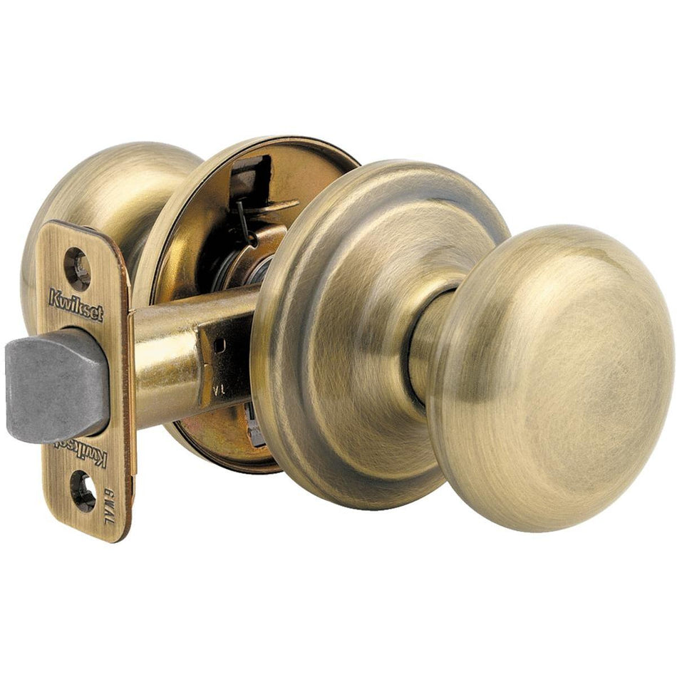 Kwikset Signature Series Antique Brass Hall & Closet Door Knob