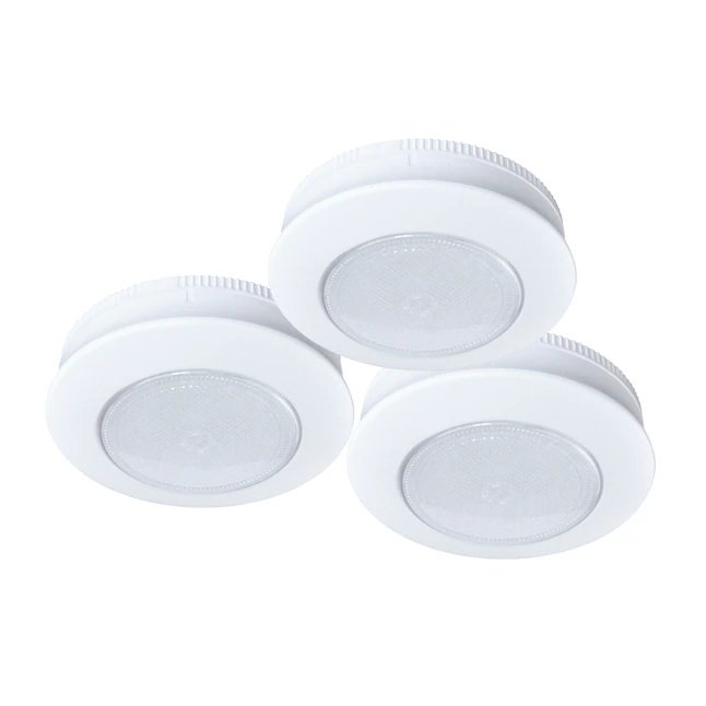 Paquete de 3 luces de disco de batería de 3 pulgadas Ecolight