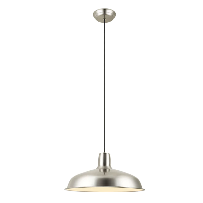 Project Source  Brushed Nickel Farmhouse Bell Pendant Light