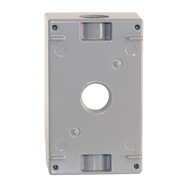 1-Gang Gray Metal Weatherproof New Work Standard Rectangular Exterior Electrical Box