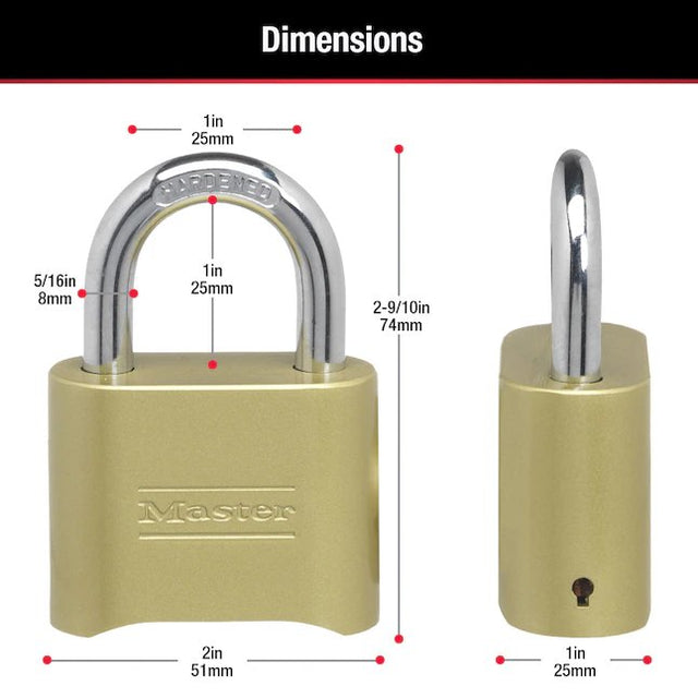 Master Lock Resettable Number 1-in Shackle x 2-in Width Zinc Combination Padlock