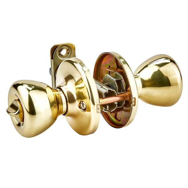 Kwikset Series Tylo Polished Brass Exterior Keyed Entry Door Knob with Antimicrobial Technology