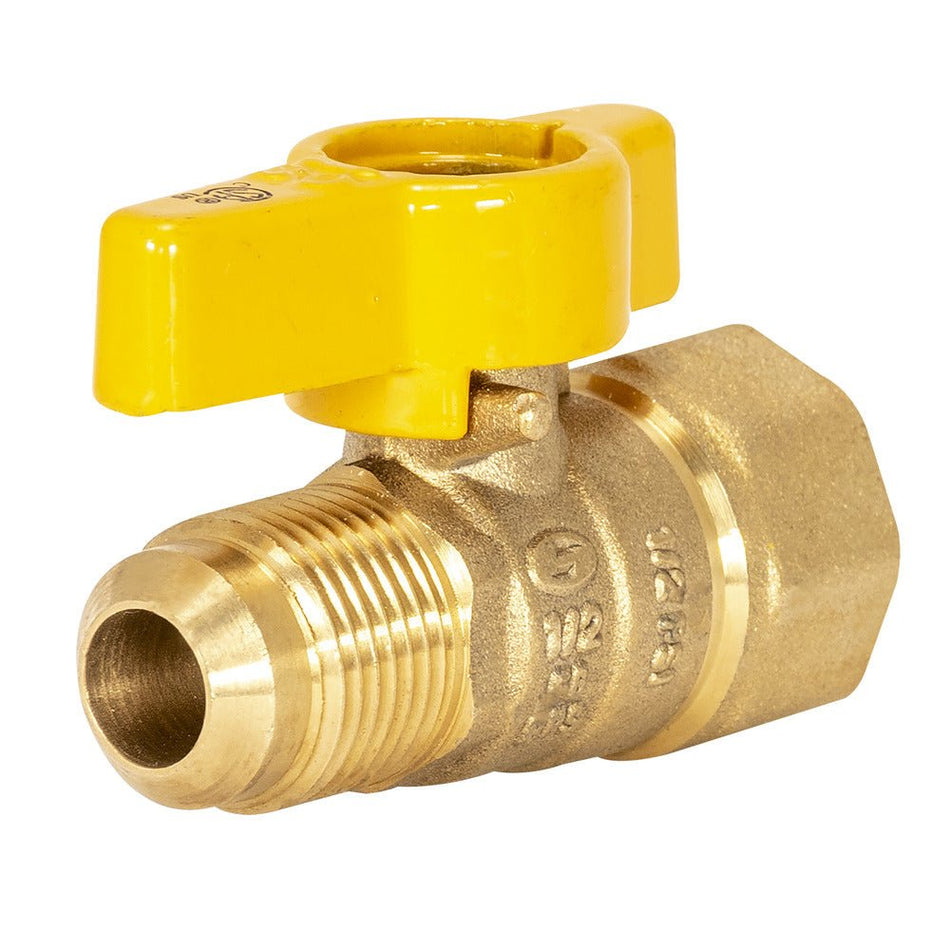 Válvula de bola recta para gas Eastman de 1/2″ abocinada x 1/2″ FIP