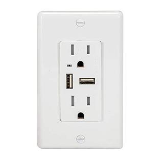 EZ-FLO 15 Amp Duplex Outlet with USB Charger Tamper-Resistant