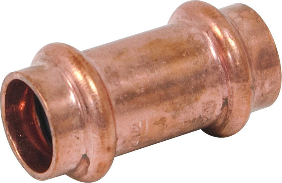 1/2 in. x 1/2 in. Copper Press x Press Pressure Coupling with Stop