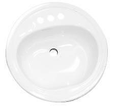 Lavabo de baño redondo de 19" Bootz Industries (blanco)