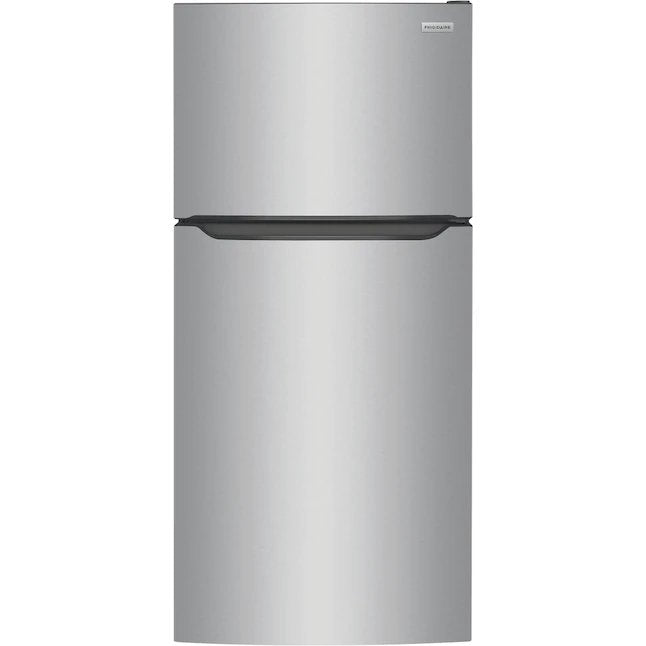 Frigidaire Refrigerador de estante de vidrio con congelador superior de 20 pies cúbicos (acero inoxidable)