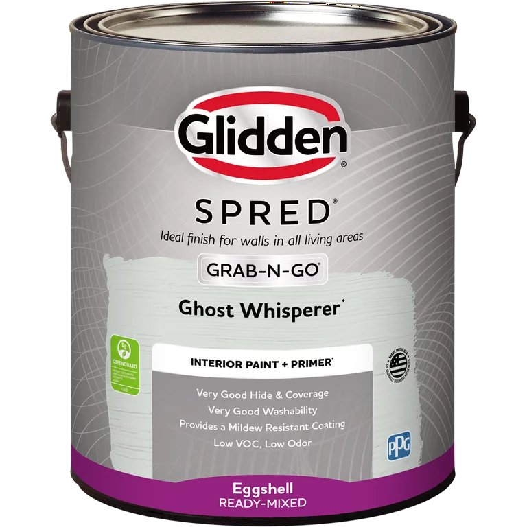 Pintura para pared interior Glidden Spred Grab-N-Go, Ghost Whisperer, (cáscara de huevo, 1 galón) 