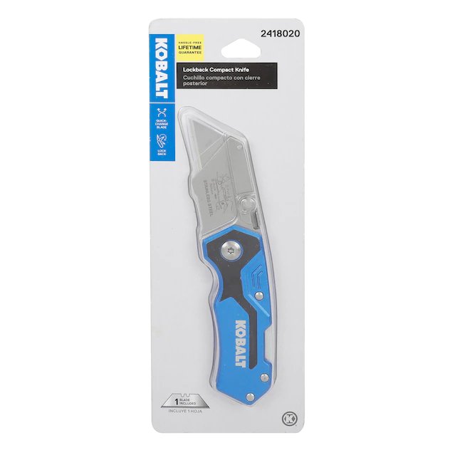 Kobalt Compact Lockback 1-Blade Folding Utility Knife