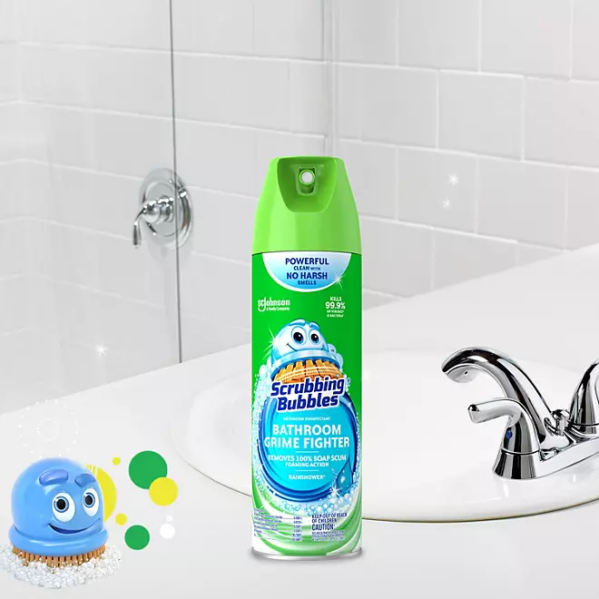 Limpiador de baño en espuma Scrubbing Bubbles, ducha de lluvia, 25 onzas