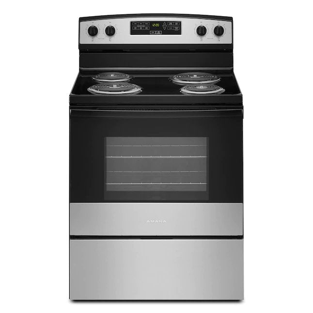 Estufa Eléctrica Whirlpool De 30″, Acero Inoxidable, 4 Quemadores