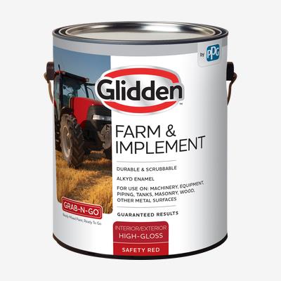 Glidden® Farm & Implement Interior/Exterior Grab-N-Go® Alkyd Enamel (Safety Red, 1-Gallon)