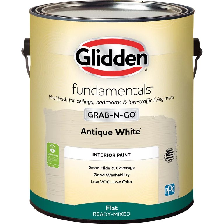 Látex interior Glidden Fundamentals Grab-N-Go, plano (blanco antiguo, 1 galón) 