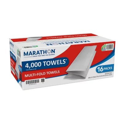 Marathon Multifold 1-lagige Papierhandtücher, 9,2" x 9,4" (250 Handtücher/Pkg., 16 Pck.)