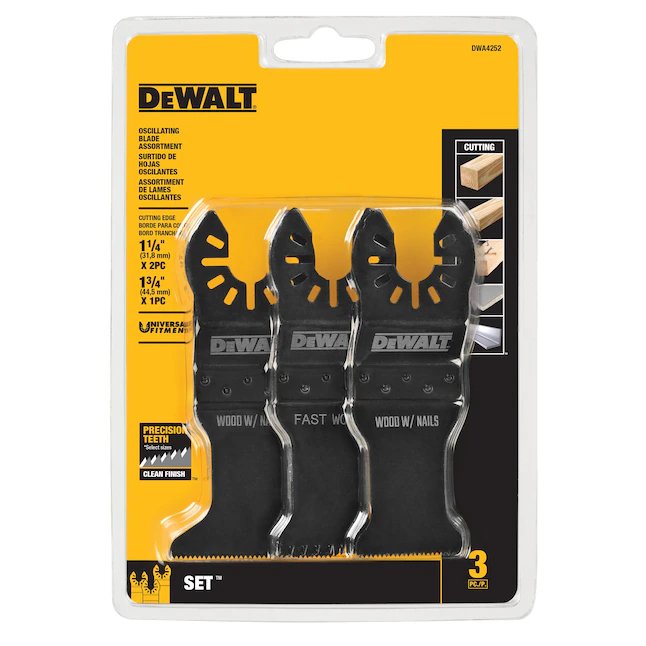 Juego de corte oscilante de uso general DeWalt de 3 piezas