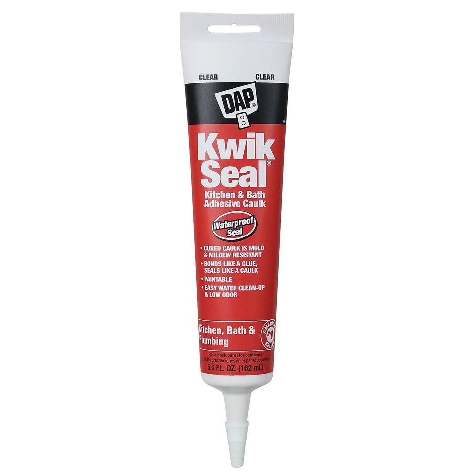 Dap 18008 Kwik Seal Adhesive Caulk - Clear, 5.5oz