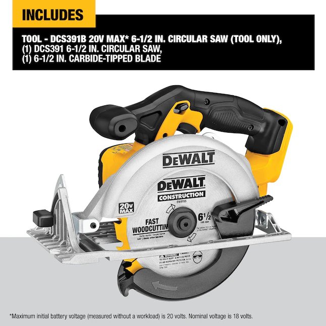 DeWalt 20-Volt-Max-6-1/2-Zoll-Akku-Kreissäge (nur Werkzeug)