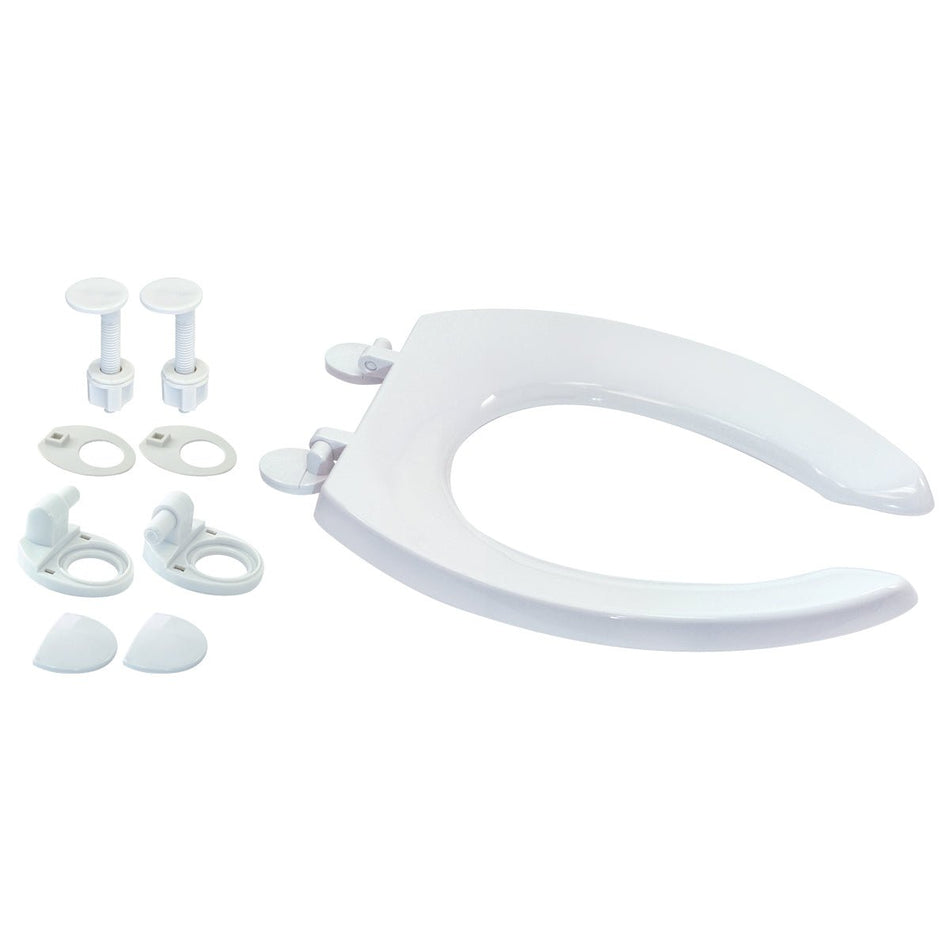 EZ-FLO Commercial-Grade Plastic Toilet Seat Elongated