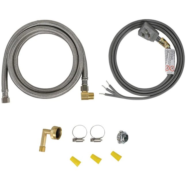 Accesorios para electrodomésticos certificados Kit de instalación de lavavajillas de acero inoxidable trenzado con entrada Fcm de 6 pies y 3/8 pulgadas x salida Mip de 3/8 pulgadas 