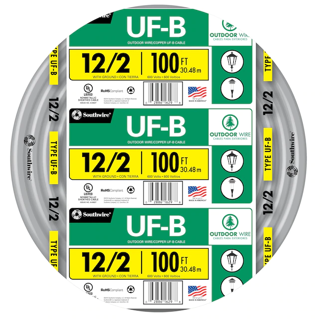 Southwire 100 Fuß 12/2 massiver UF-Draht