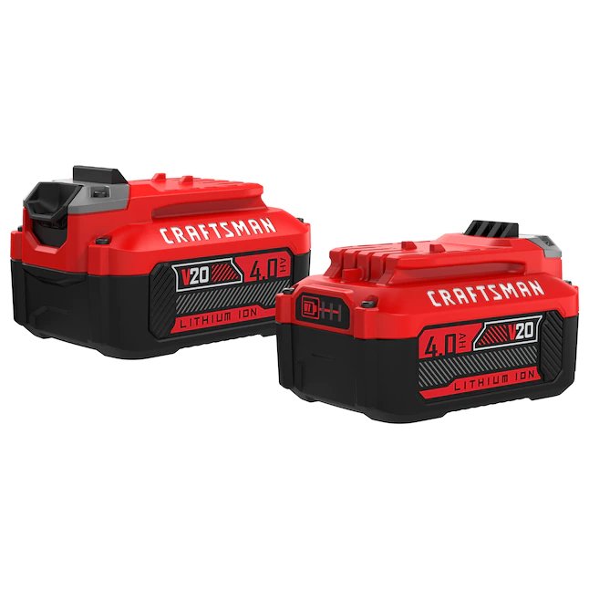 CRAFTSMAN® V20 Paquete de 2 de 20 voltios, 4 amperios por hora; Batería de litio para herramientas eléctricas de 4 amperios por hora