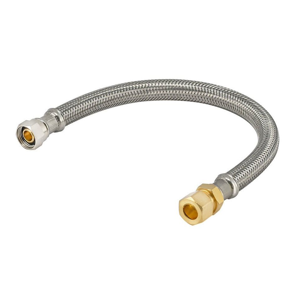 Eastman 12 in. Braided Faucet Connector – 3/8 in. Comp x 3/8 in. OD Male Comp