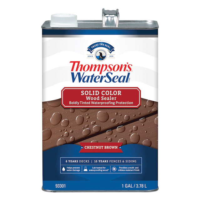 Thompson's WaterSeal  Signature Series Pre-tinted Chestnut Brown Solid Exterior Wood Stain and Sealer (1-Gallon)