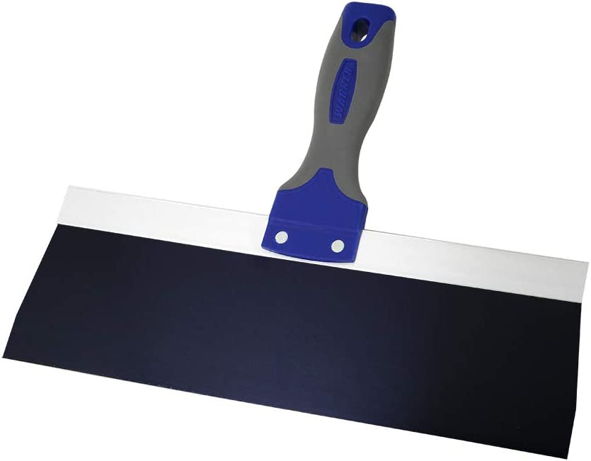 Cuchillo para encintado de paneles de yeso Warner ProGrip de 12 pulgadas, de acero azul, mango de agarre suave