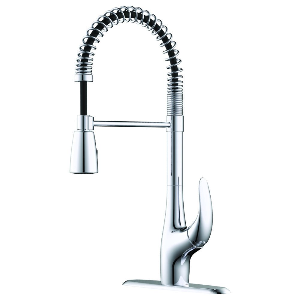 EZ-FLO Chrome Spring Kitchen Faucet with Sprayer