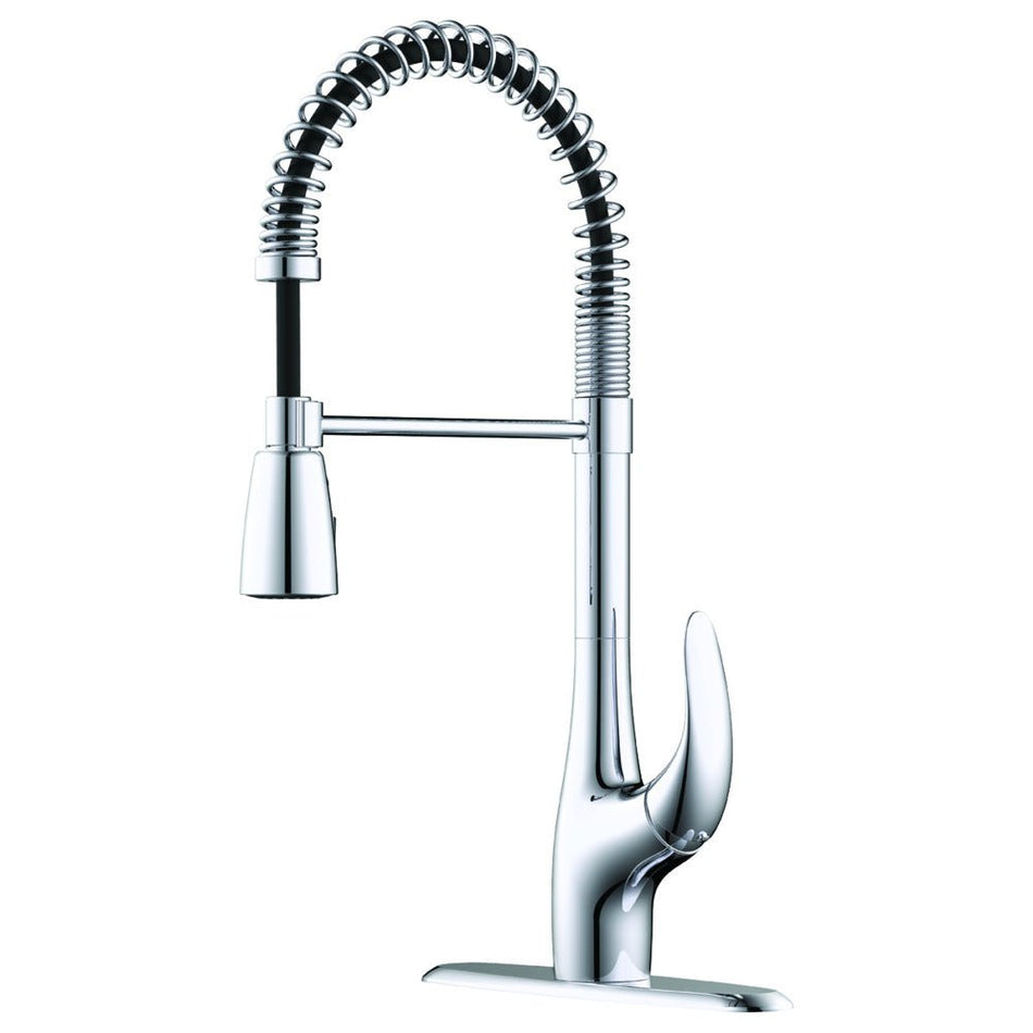 EZ-FLO Chrome Spring Kitchen Faucet with Sprayer